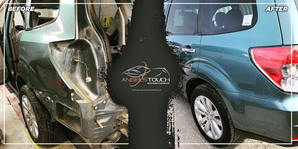Subaru Forester before and after collision repair